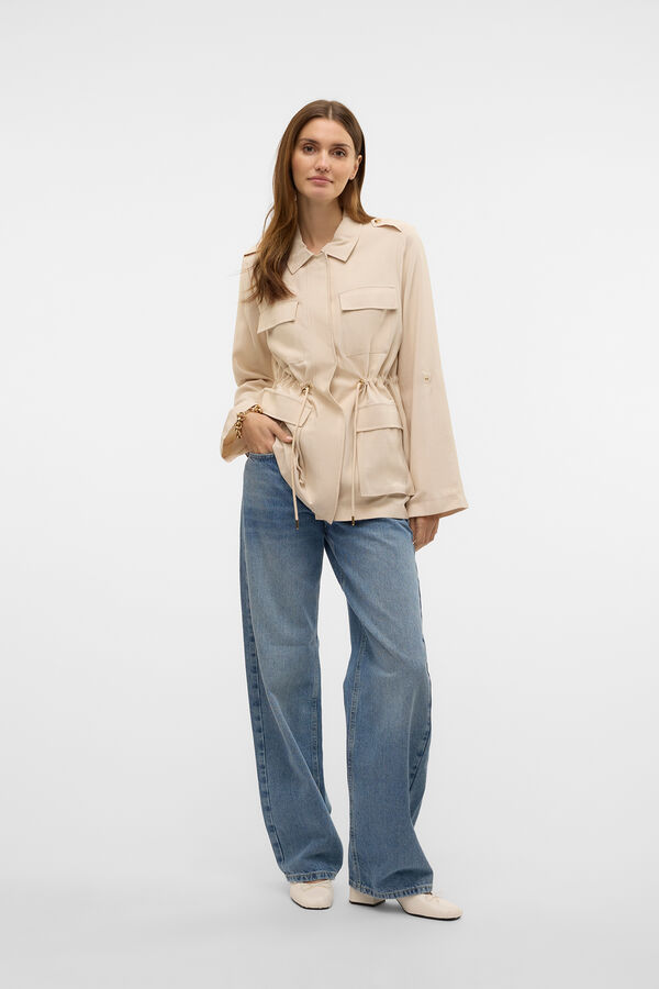 Vero Moda Chaqueta de manga larga con bolsillos frontales Gris