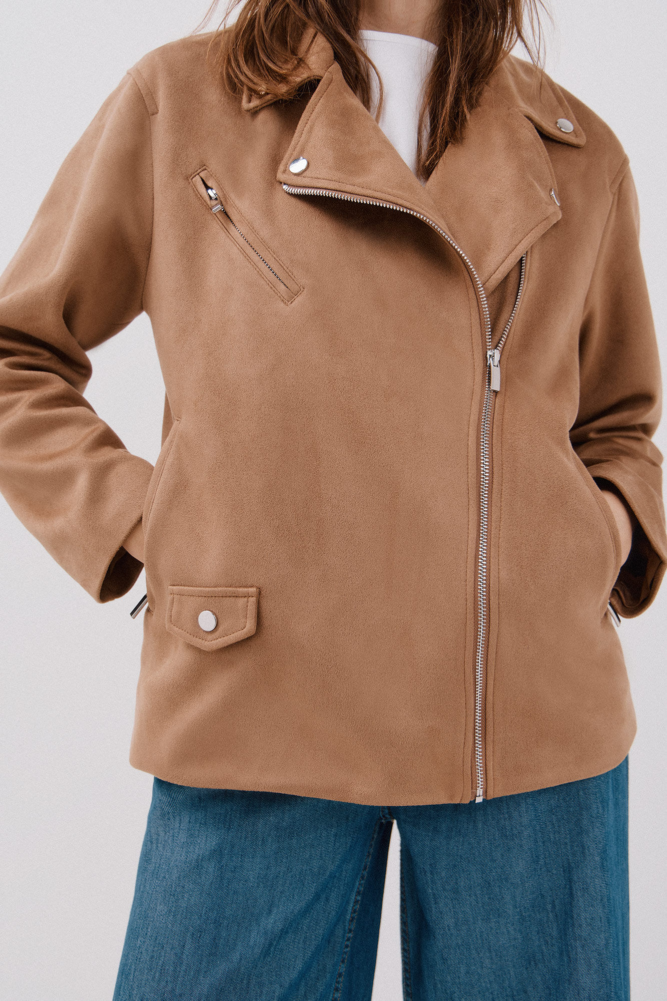 Cortefiel Cazadora biker efecto ante