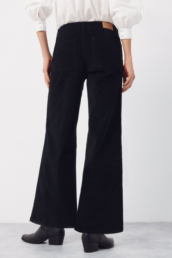 Cortefiel Pantalones Marine Velvet Negro