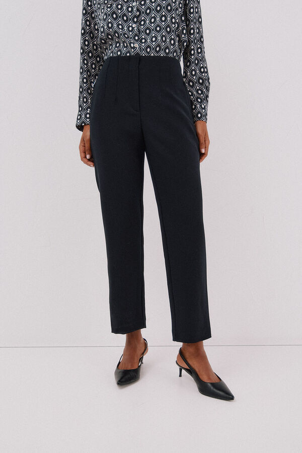 Cortefiel Pantal&oacute;n cremalleras Negro