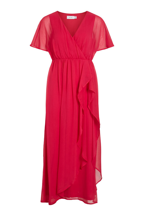Vila Chiffon midi dress Vermelho
