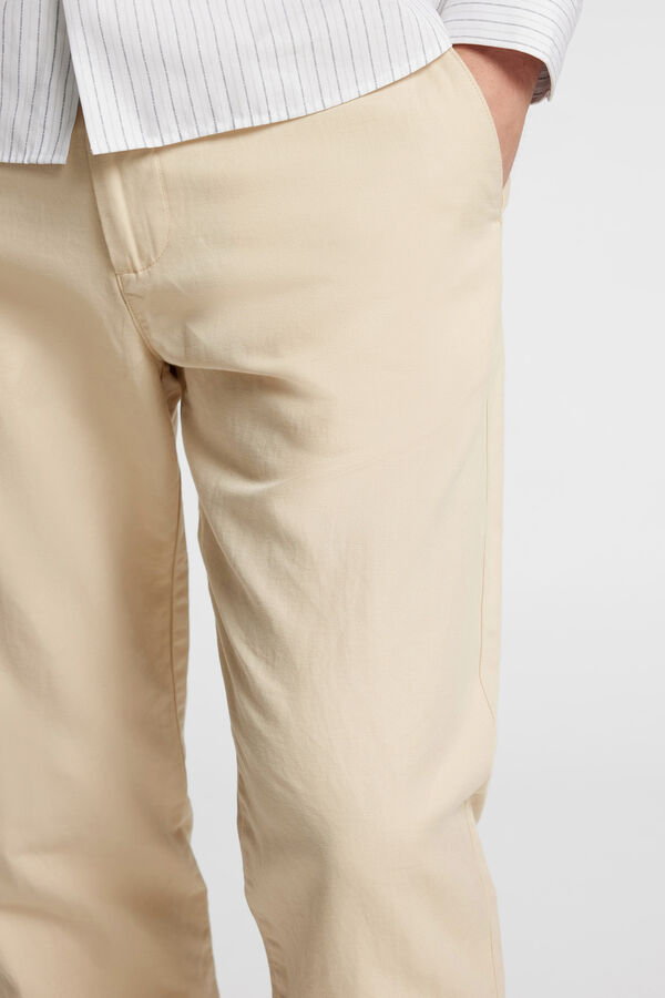 Selected Pantal&oacute;n de lino Relaxed Fit. Gris