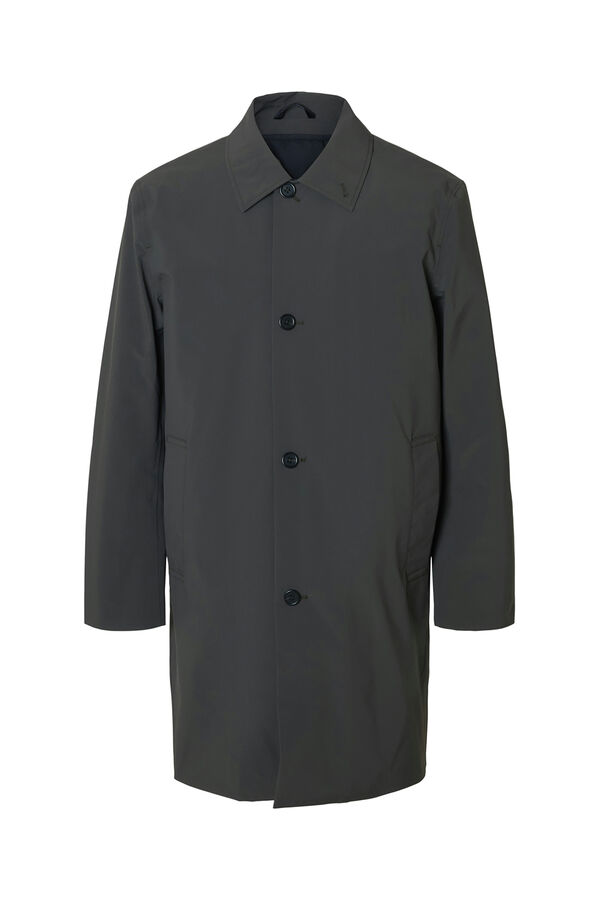 Selected Abrigo t&eacute;cnico resistente al agua con chaleco desmontable Gris oscuro