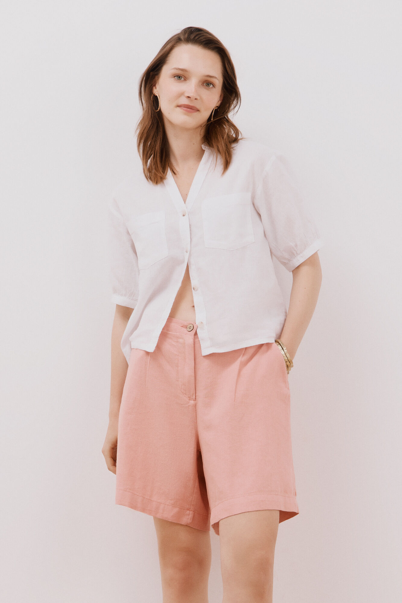 Cortefiel Bermuda de lino