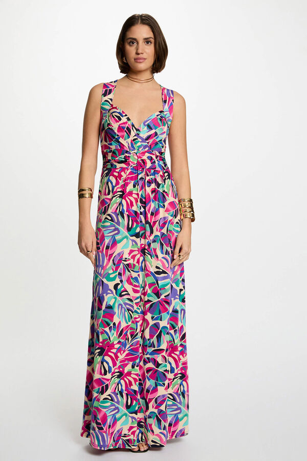Morgan Vestido comprido reto estampado Multicolorido