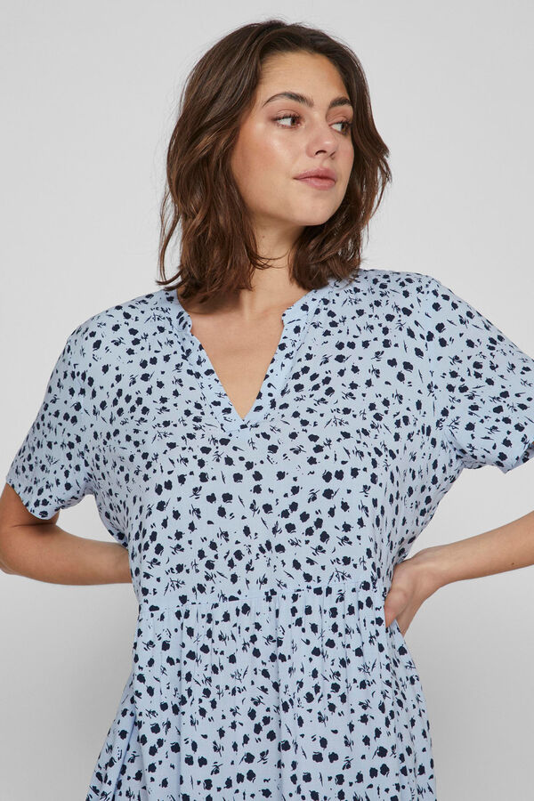 Vila Vestido curto de manga curta Azul