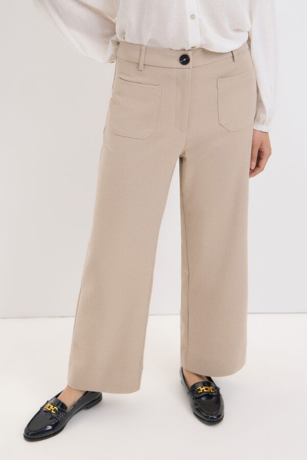 Cortefiel Pantal&oacute;n de corte recto Beige