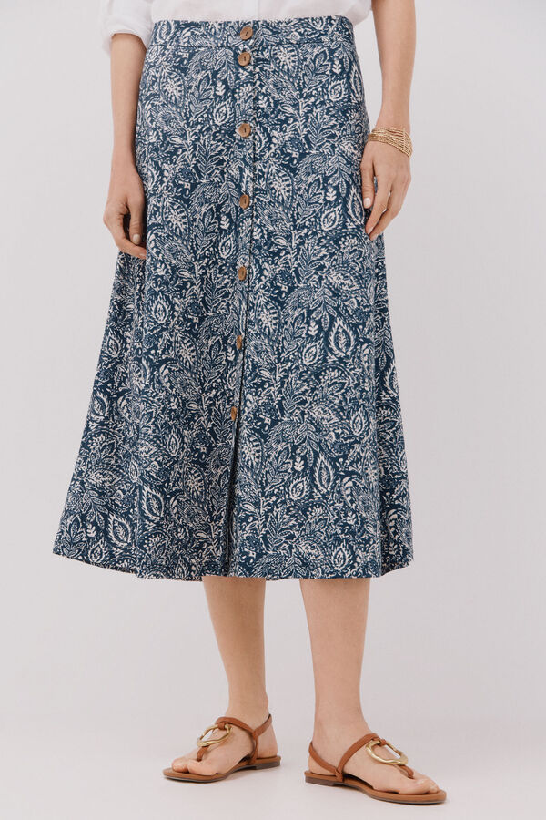 Cortefiel Saia capa midi Azul