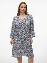 Vero Moda Curve Vestido corto manga 3/4 talla grande Azul marino