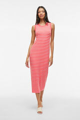 Vila Vestido midi punto con viscosa Rosa