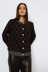 Vila Casaco casaco de malha lurex Preto