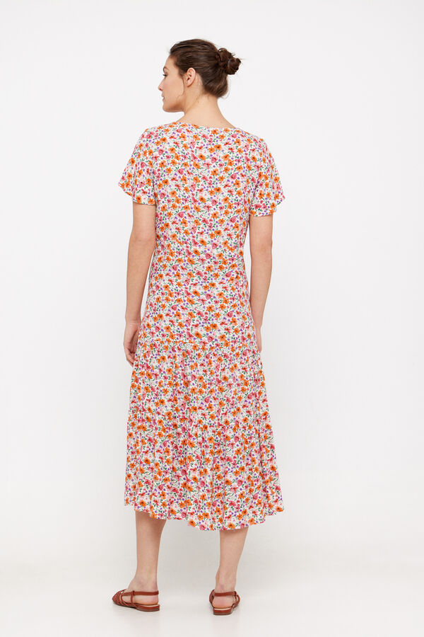 Cortefiel Vestido largo estampado Multicolor