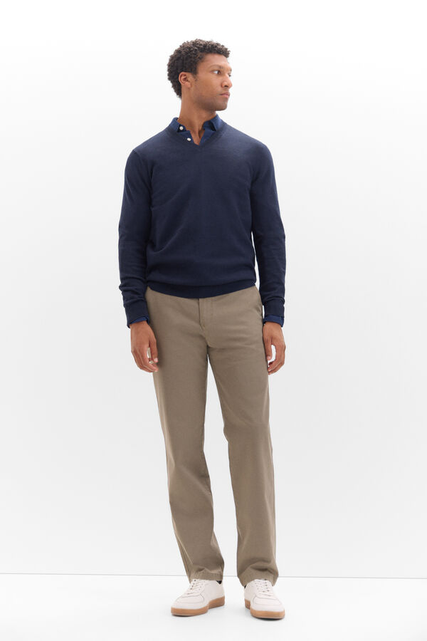 Cortefiel Pantal&oacute;n chino classic fit Kaki