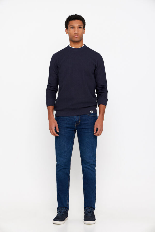 Cortefiel Sweatshirt tecido estrutura Azul