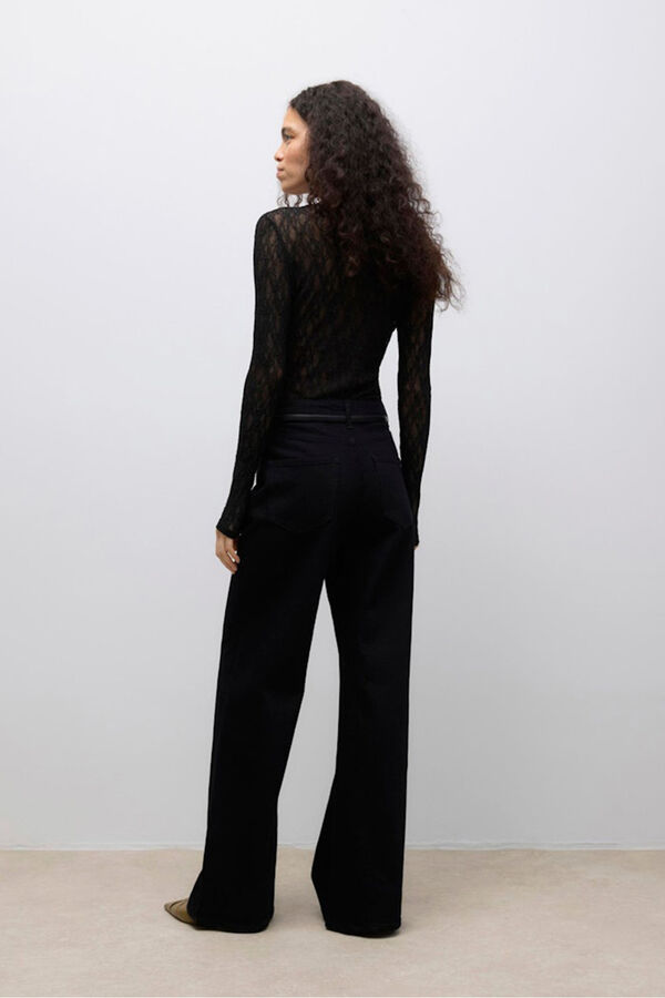 Vero Moda Top encaje manga larga Negro