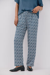 Cortefiel Pantal&oacute;n estampado fluido Estampado azul
