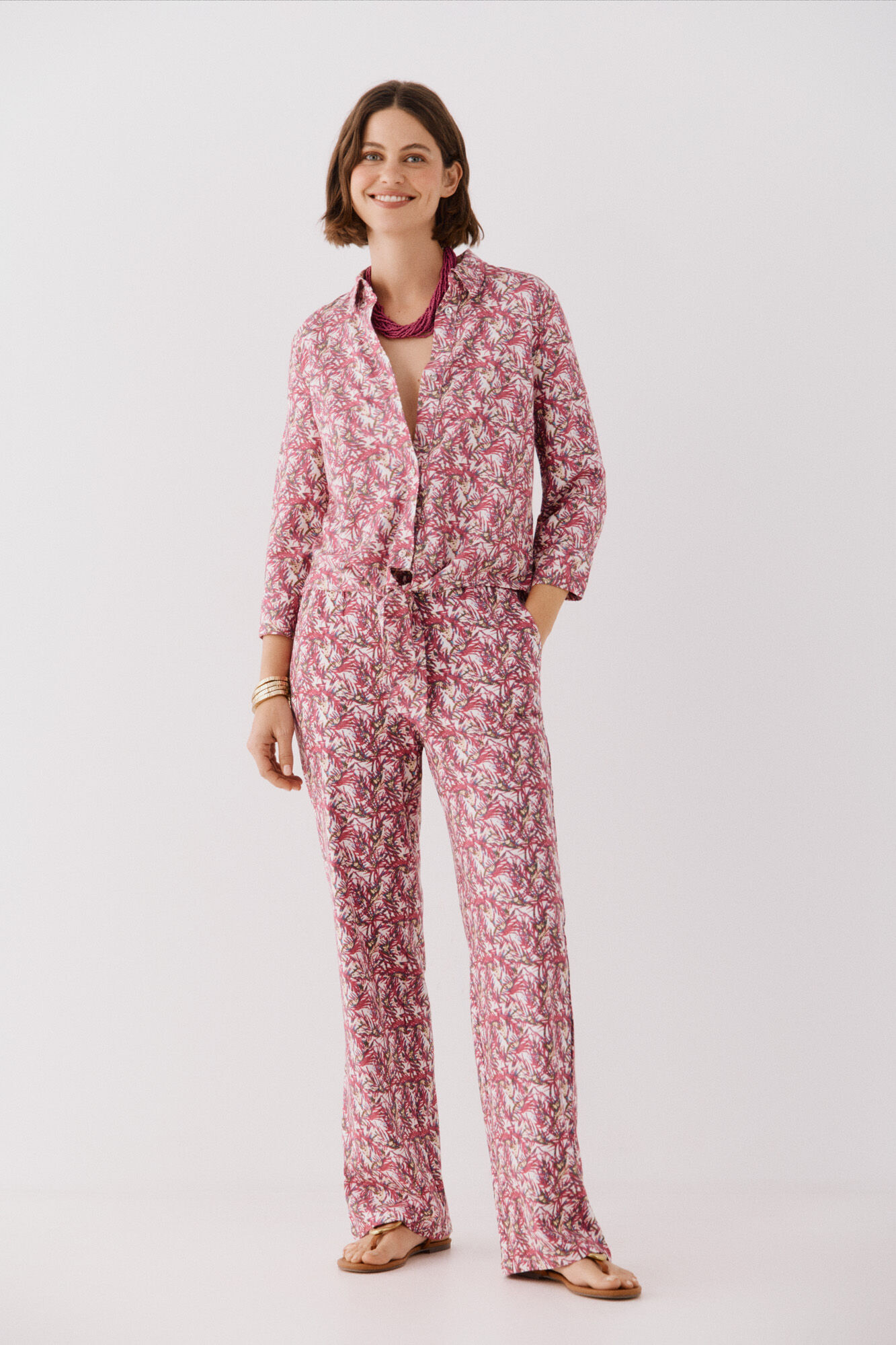 Cortefiel Camisa estampada con nudo