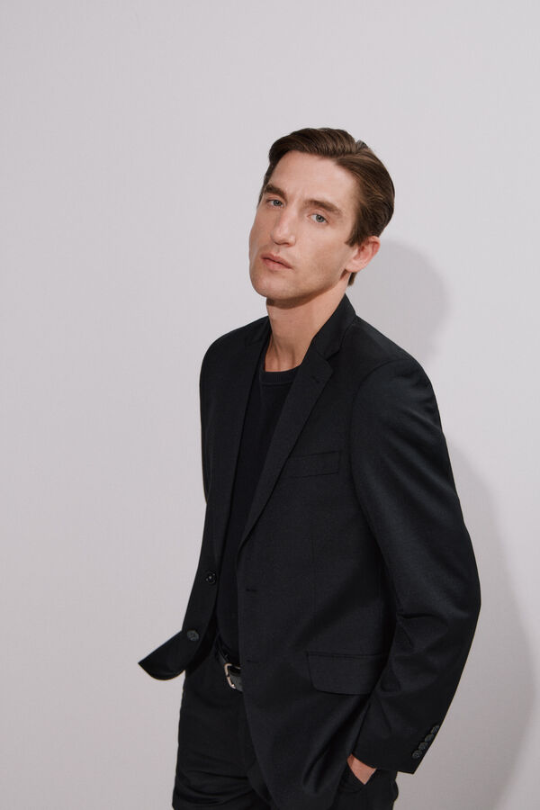 Cortefiel Americana negra slim fit Negro