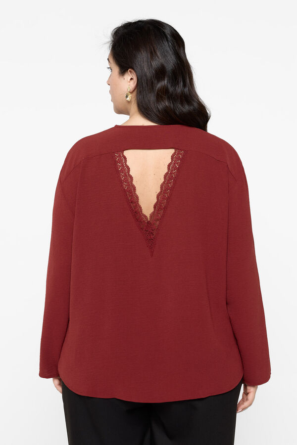 Vero Moda Curve Top encaje en la espalda talla grande Marrón oscuro