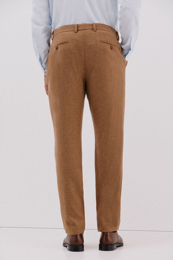 Cortefiel Pantal&oacute;n lana camel Camel