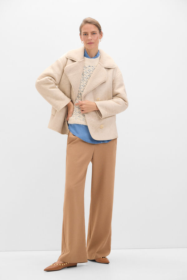 Cortefiel Chaqueta efecto doble faz Marfil