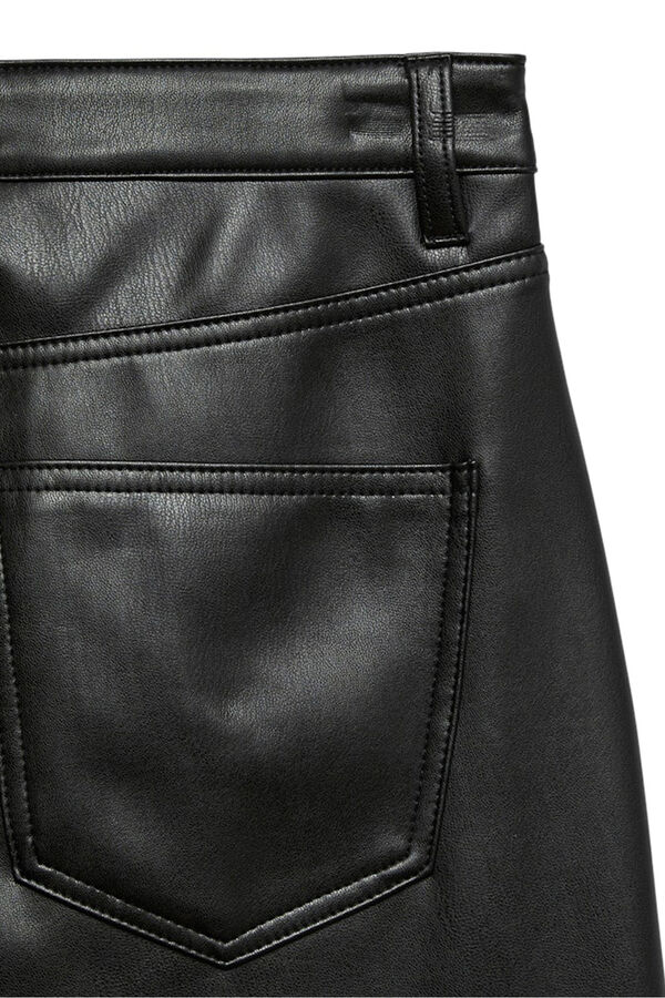 Vero Moda Cal&ccedil;a compridas com efeito de couro  Preto