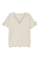 Vero Moda T-shirt b&aacute;sica de manga curta Branco