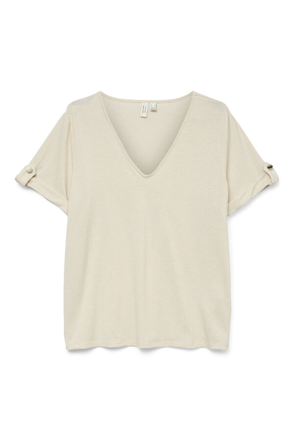 Vero Moda T-shirt b&aacute;sica de manga curta Branco