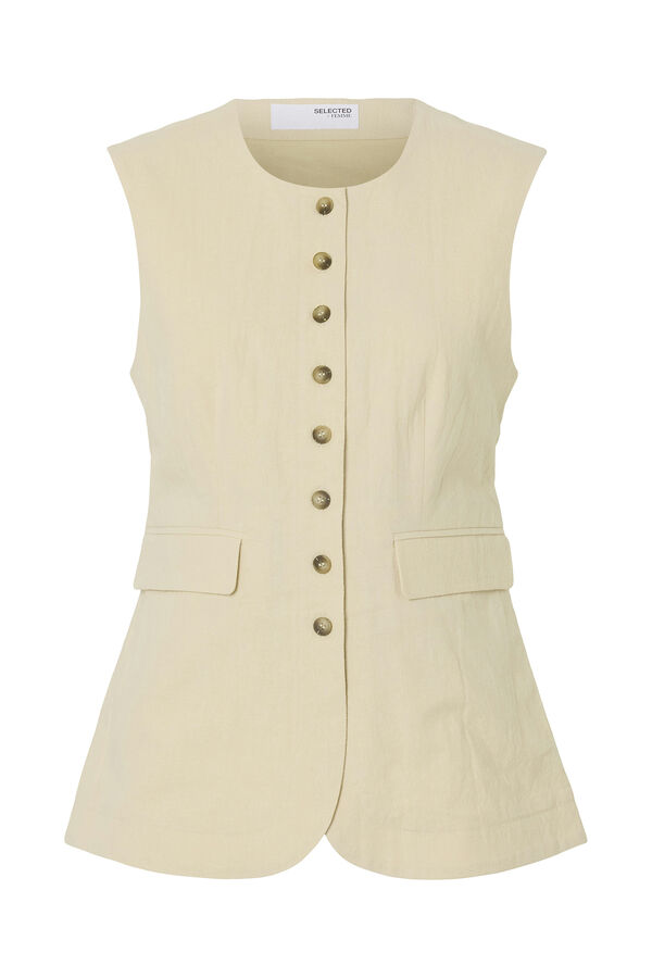 Selected Femme Top/ Colete abotoado Cinzento