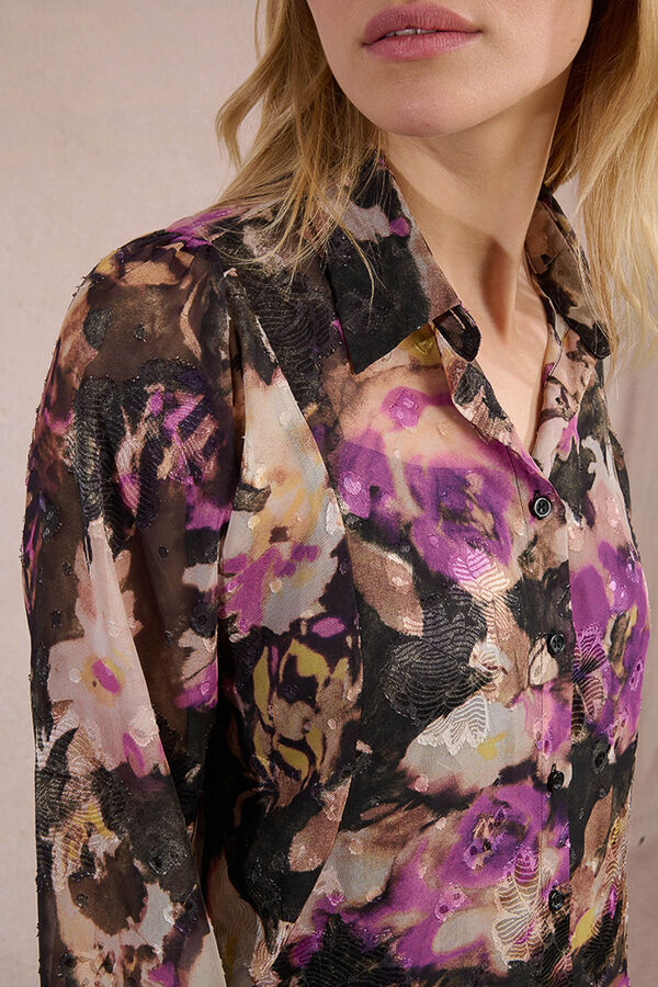 Molly Bracken Camisa de manga larga con estampado Multicolor