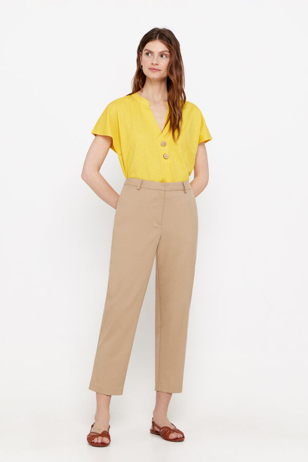 Cortefiel Blusa manga ca&iacute;da Amarillo