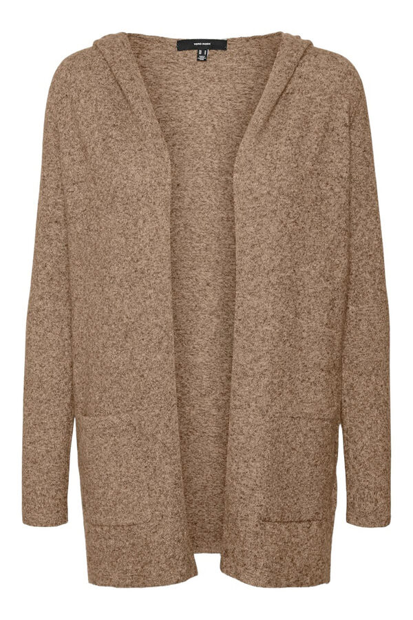 Vero Moda Curve C&aacute;rdigan con capucha talla grande Marr&oacute;n
