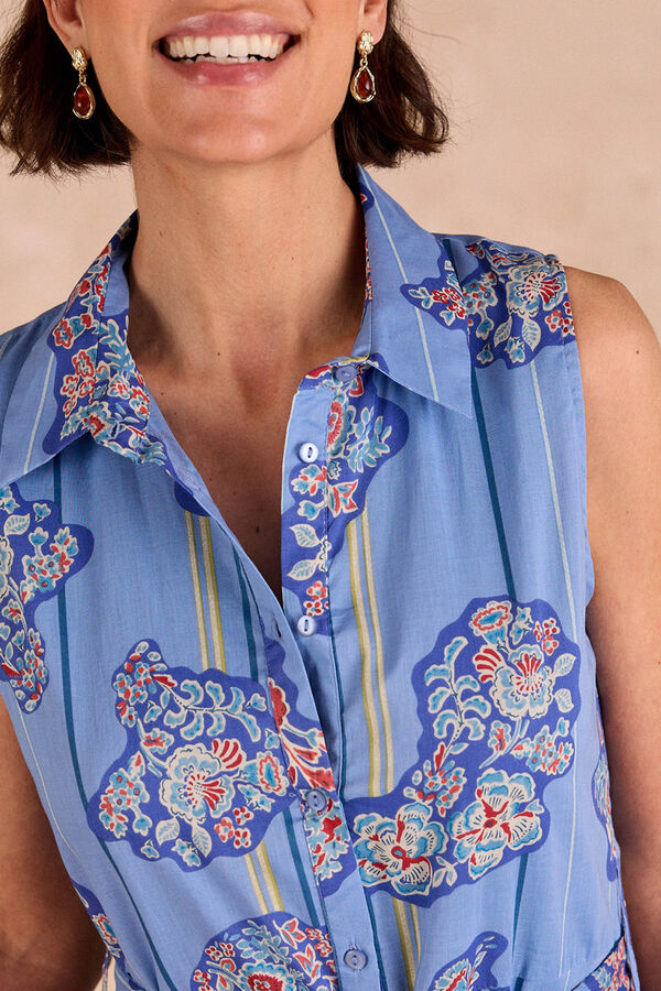 Polín Et Moi Vestido longo Zaira Azul