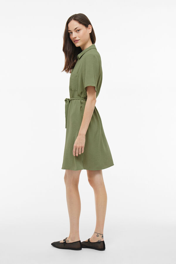 Vila Vestido camiseiro curto Verde