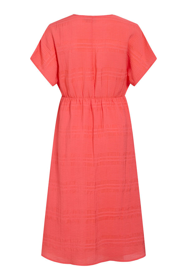 Vila Vestido midi estampado rayas con viscosa Rosa