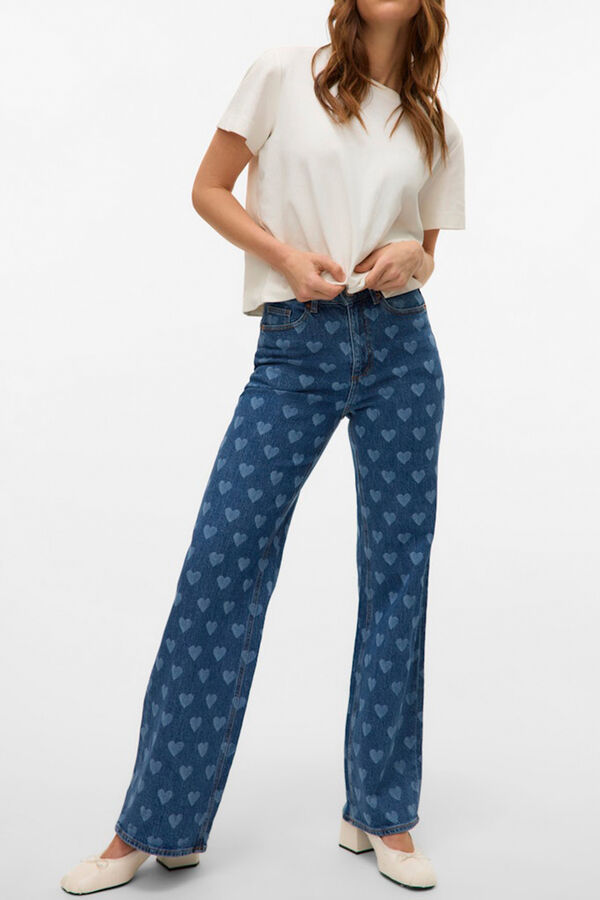 Vero Moda Pantal&oacute;n vaquero estampado Azul