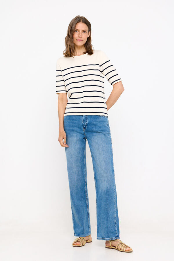 Cortefiel Camisola manga curta Ecru