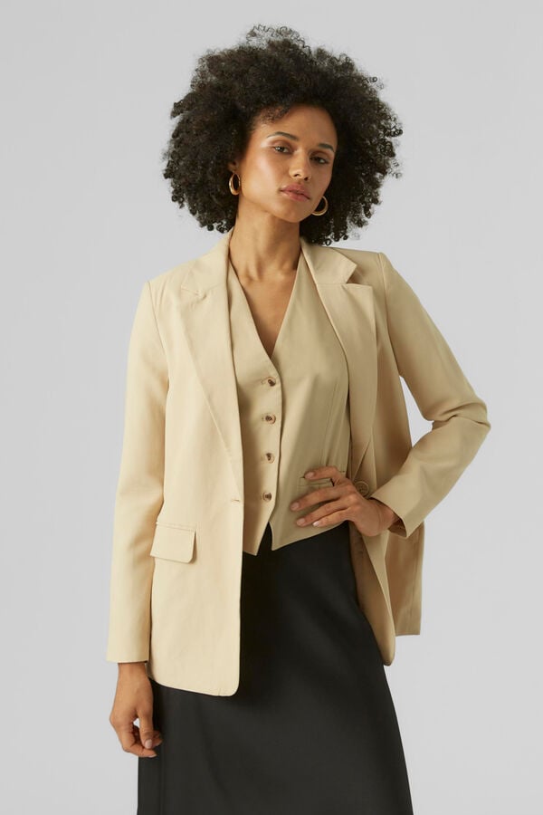 Vero Moda Blazer cl&aacute;sica corte recto Marr&oacute;n