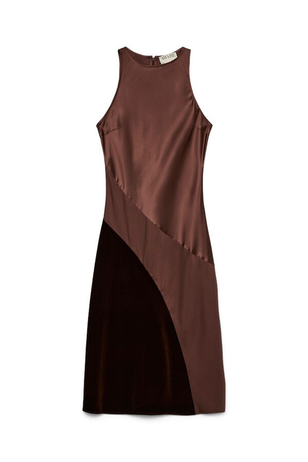 Vero Moda Vestido midi sin mangas Marr&oacute;n