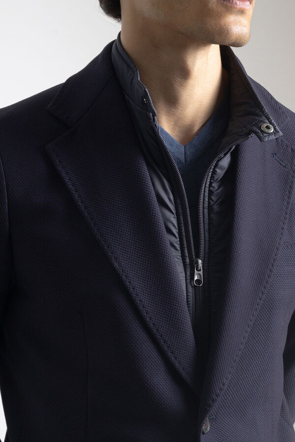 PuroEGO Americana slim cuello desmontable Azul marino