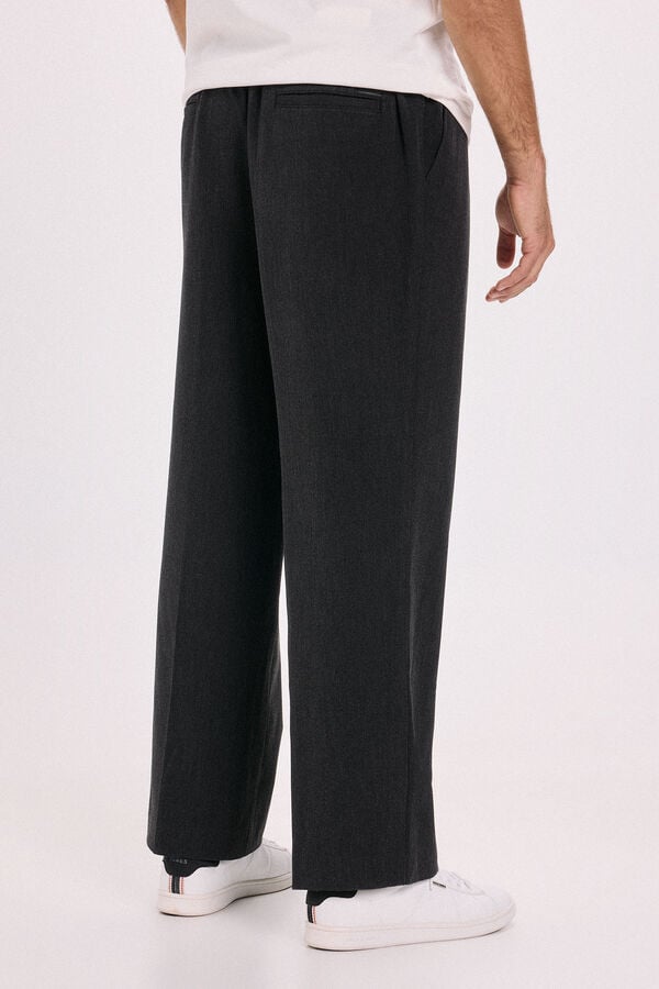 Jack & Jones Pantal&oacute;n wide fit pinzas Gris oscuro