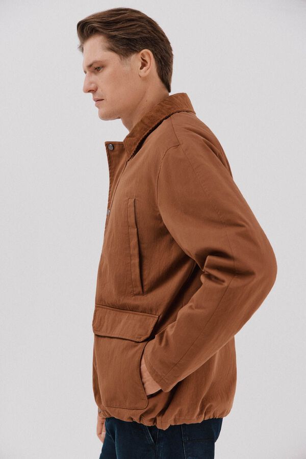 Cortefiel Chaqueta cuello combinado Marr&oacute;n