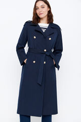 Cortefiel Gabardina larga marina Azul marino