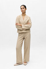 Object Blazer leve &agrave;s riscas Tostado
