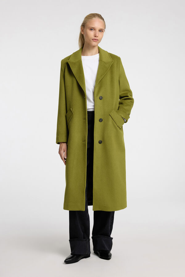 Selected Femme Sobretudo comprido confeccionado em algod&atilde;o reciclado.  Dourado