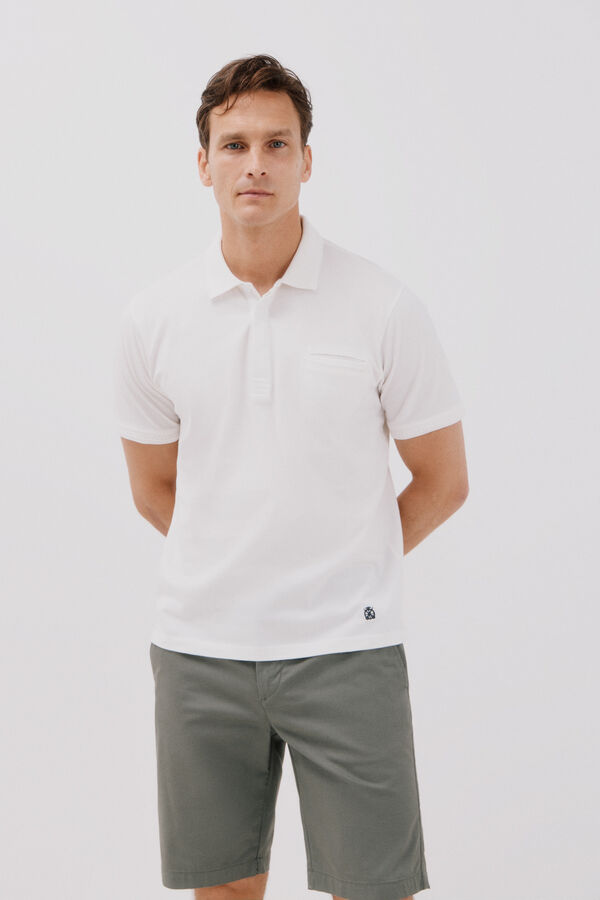 Cortefiel polo cuello estructura Blanco