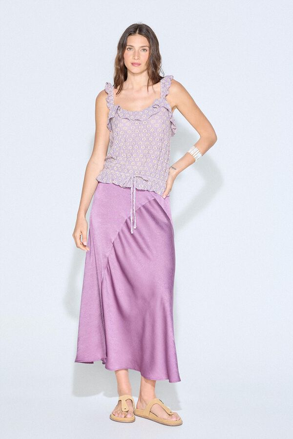 Slowlove Top encaje floral Lila