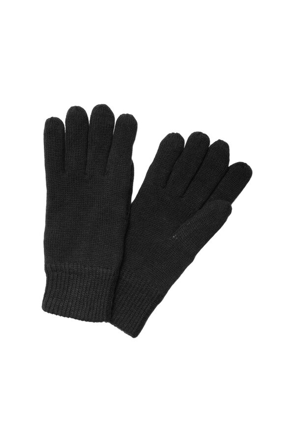 Selected Luvas confeccionadas com L&atilde; RWS. Preto