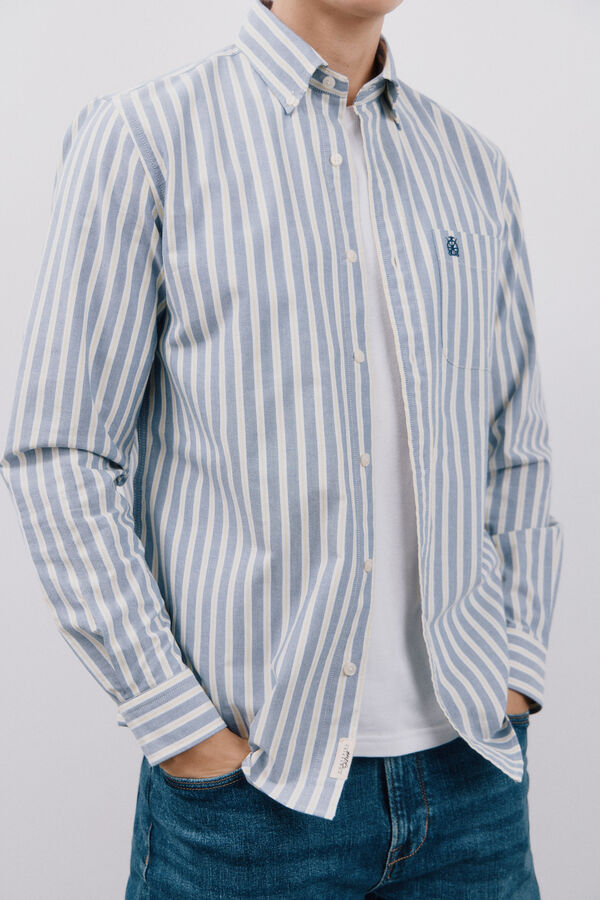 Cortefiel Camisa oxford rayas Azul marino