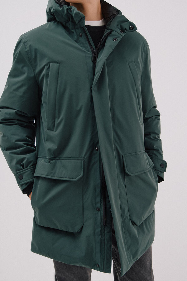 Cortefiel Parka 4 bolsillos Verde oscuro
